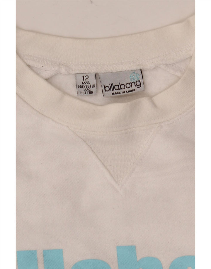BILLABONG Sudadera gráfica para mujer Jersey UK 12 Mediano Blanco Poliéster
