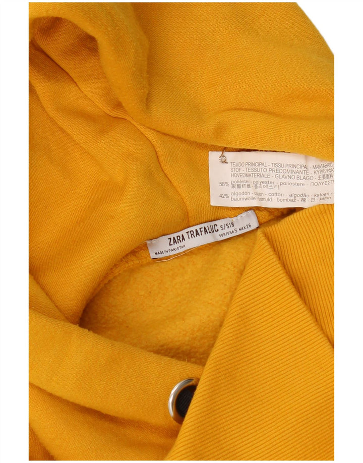 Zara Mujer Sudadera con Capucha Extragrande UK 10 Small Poliéster Amarillo