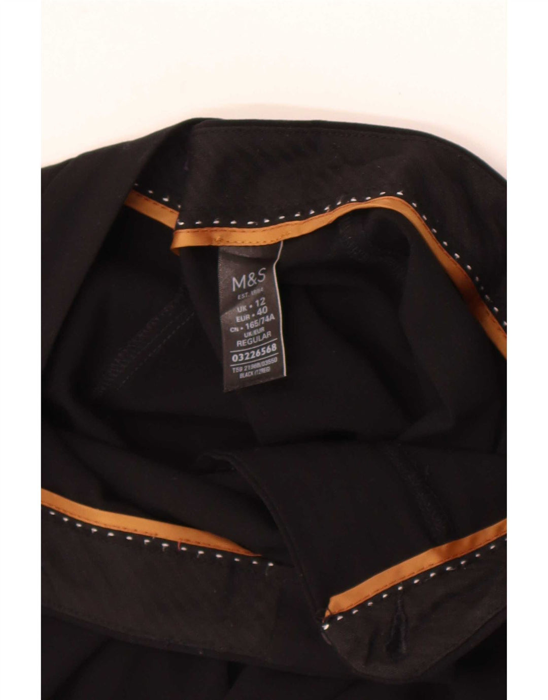 Marks & Spencer Pantalones de traje con corte de bota para mujer UK 12 Medium W30 L27 Negro
