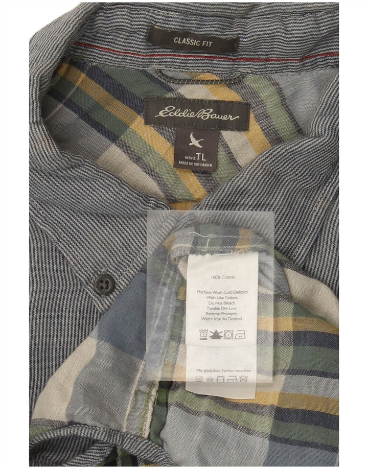 EDDIE BAUER Camisa alta de corte clásico para hombre Algodón azul grande