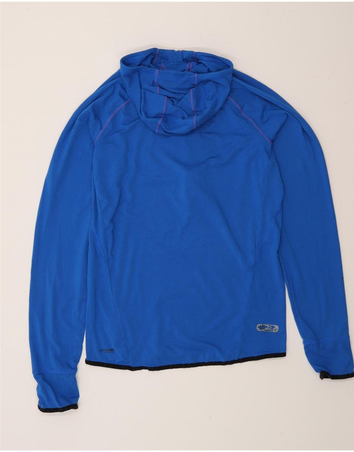 Asics Hombre Zip Neck Hooded Top Manga Larga Poliéster Azul Medio