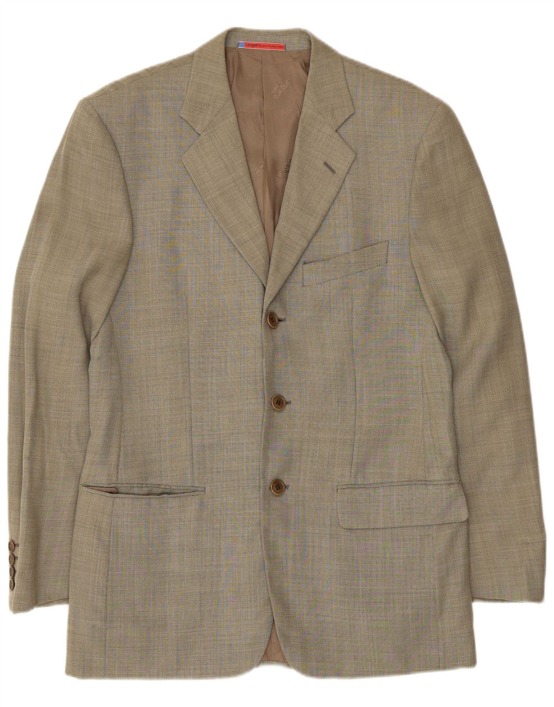 UNGARO Chaqueta tipo blazer de 3 botones para hombre IT 46 Small Khaki Wool
