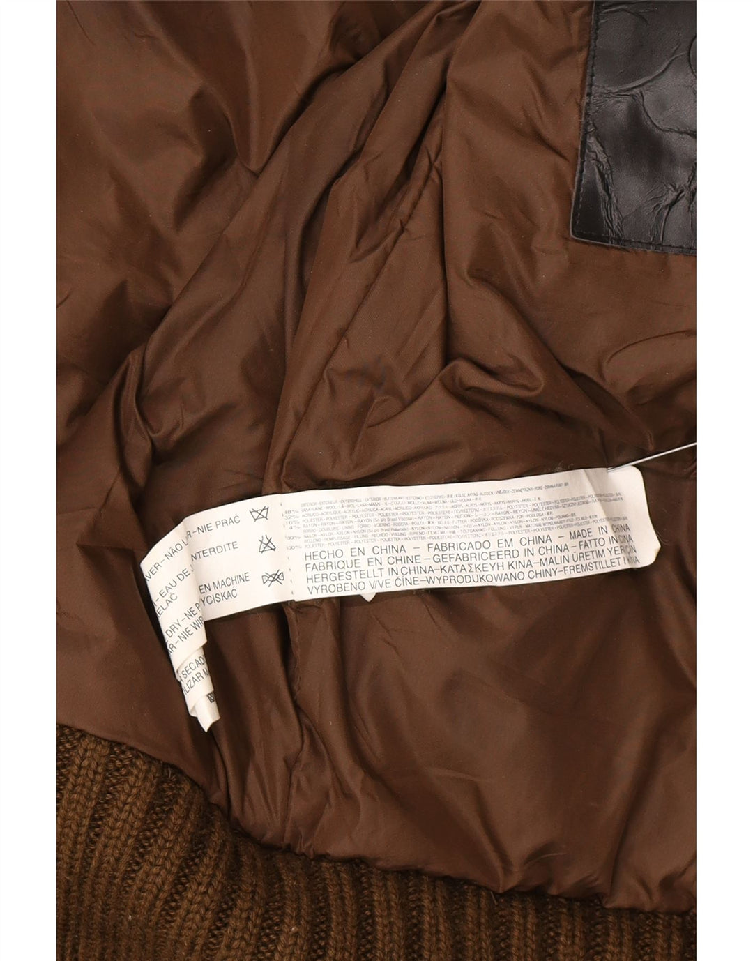 Zara Mens Knit Bomber Jacket UK 40 Large Marrón Colorblock Lana