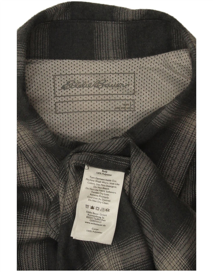 Eddie Bauer Camisa de franela para hombre Poliéster a cuadros azul marino grande