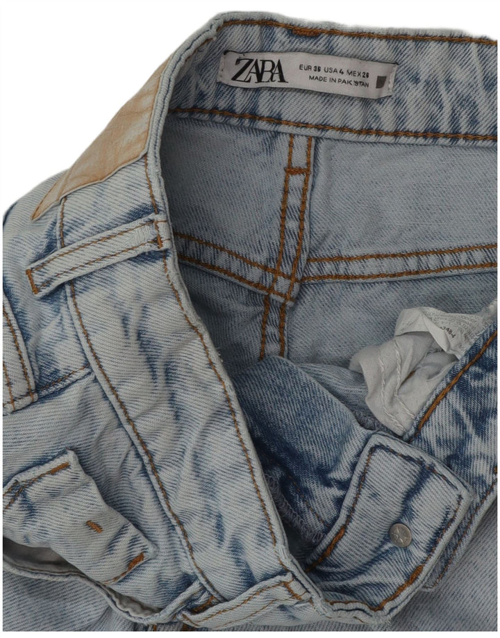 Zara Vaqueros Cónicos Para Mujer EU 36 XS W26 L27 Azul