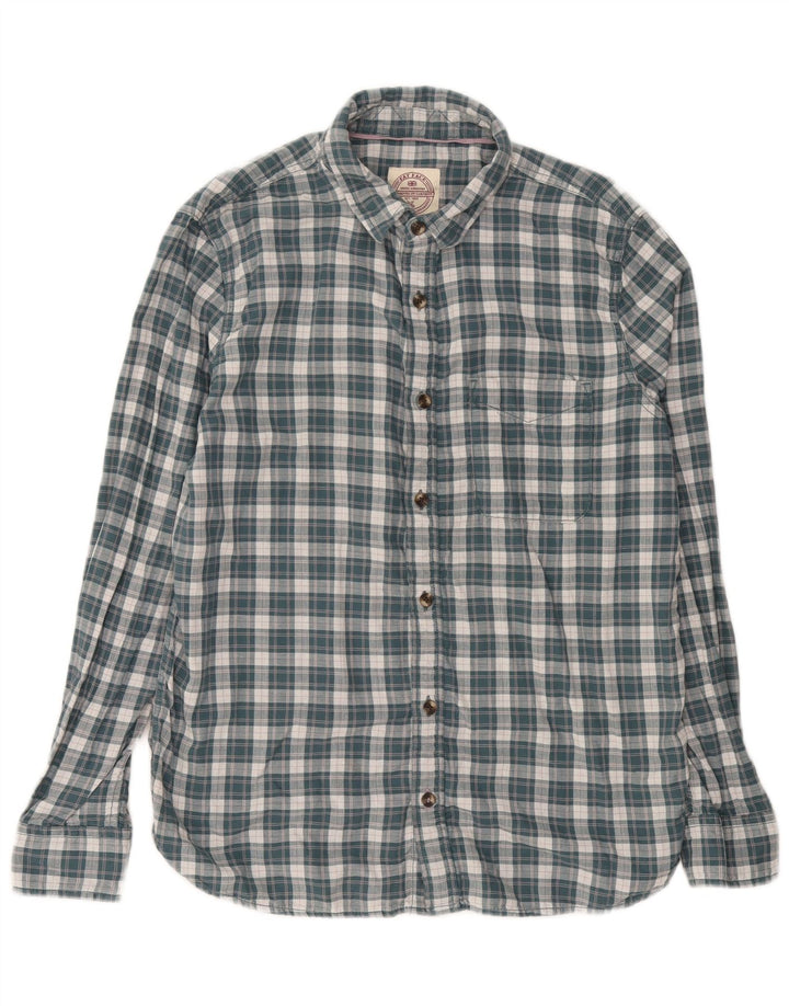 Camisa de hombre Fat Face de algodón a cuadros verde medio