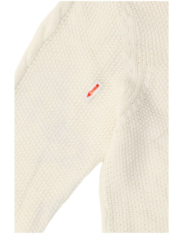 Oasis - Jersey para mujer con cuello barco, talla 40, algodón blanco mediano