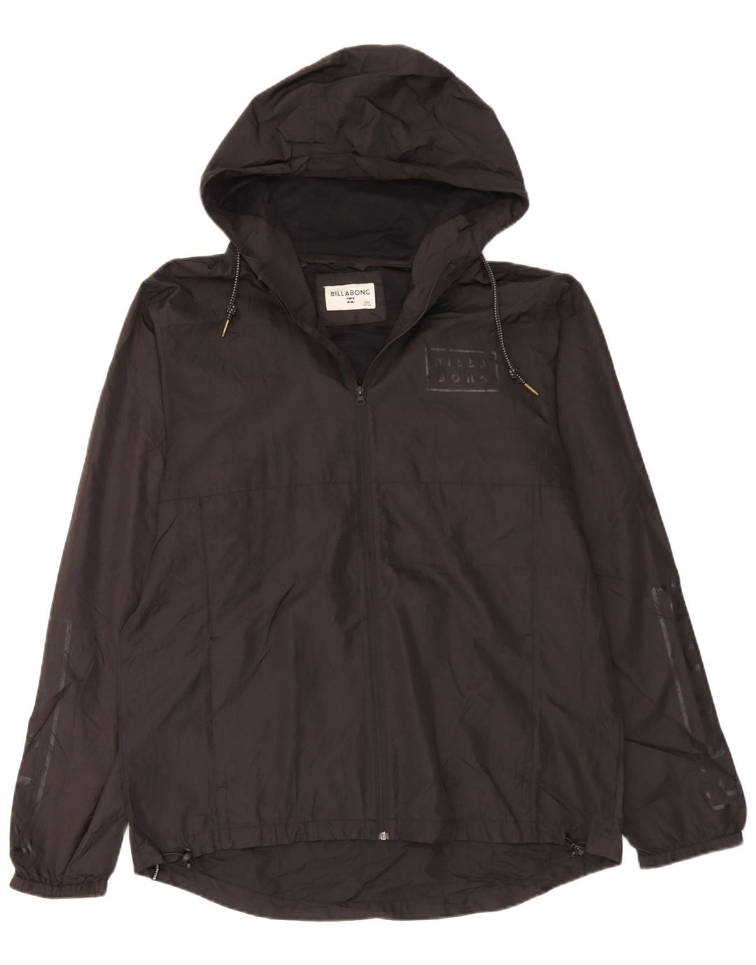 Billabong Chaqueta impermeable con capucha gráfica para hombre UK 44 2XL Poliéster negro