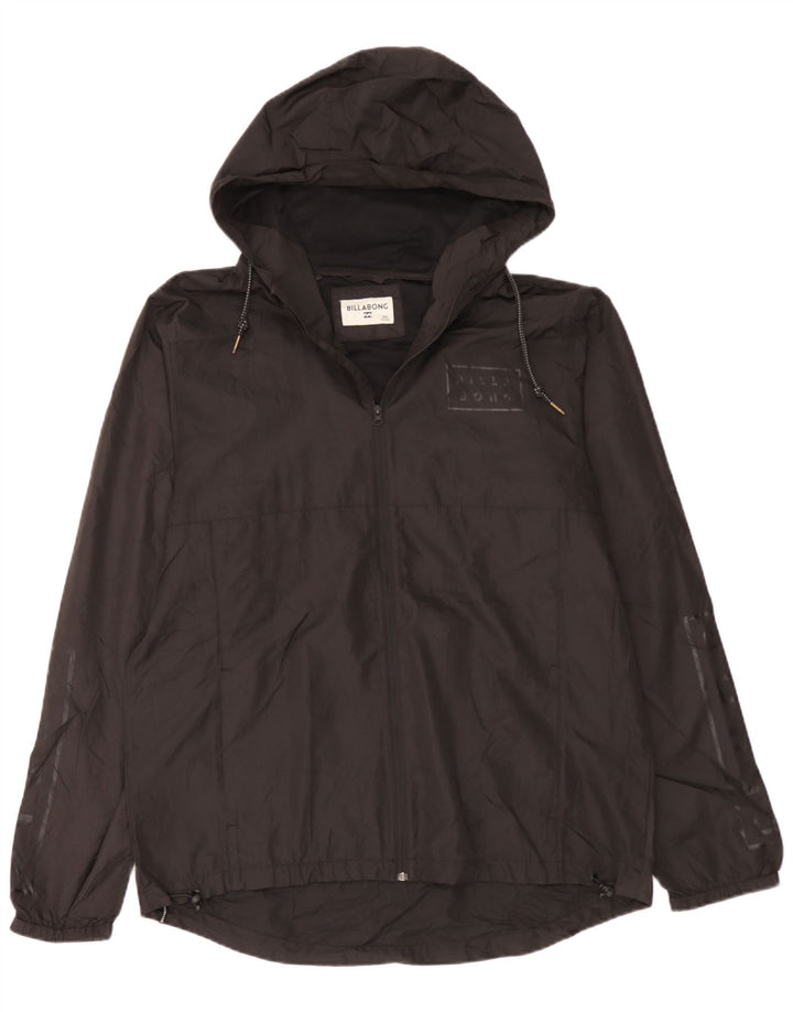Billabong Chaqueta impermeable con capucha gráfica para hombre UK 44 2XL Poliéster negro