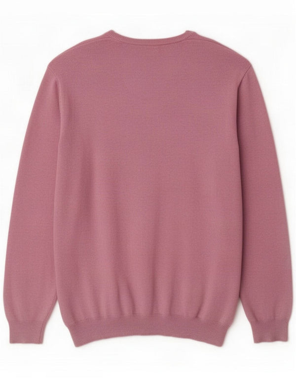 Marks & Spencer Suéter con cuello en V para hombre 2XL Algodón rosa