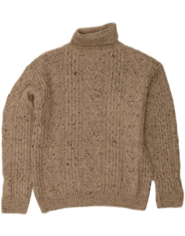 Jersey corto con cuello vuelto para mujer La Redoute EU 44/46 XL Beige moteado