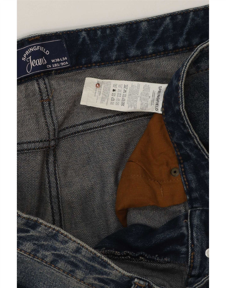 Springfield Jeans Slim Hombre W38 L34 Azul Algodón