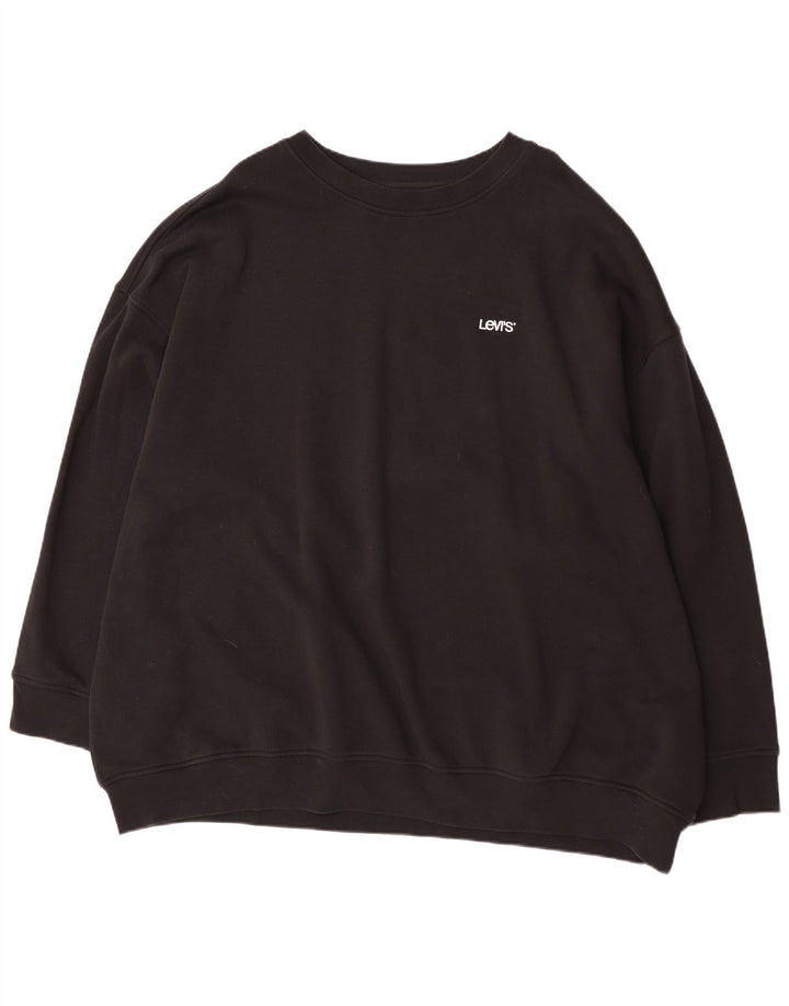 Levi's - Sudadera de ajuste relajado para hombre, talla 5XL, algodón negro