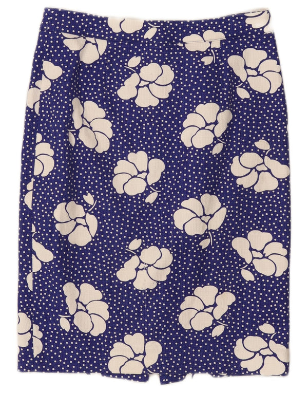 Falda recta para mujer Boden UK 10 Small W30 Algodón floral azul