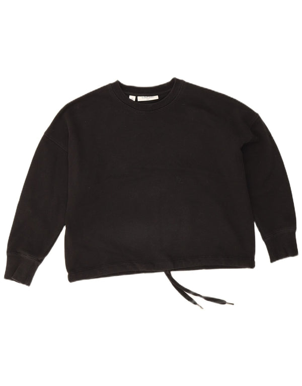 Calvin Klein Top corto de golf para mujer de gran tamaño con manga 3/4 UK 10 Small Black