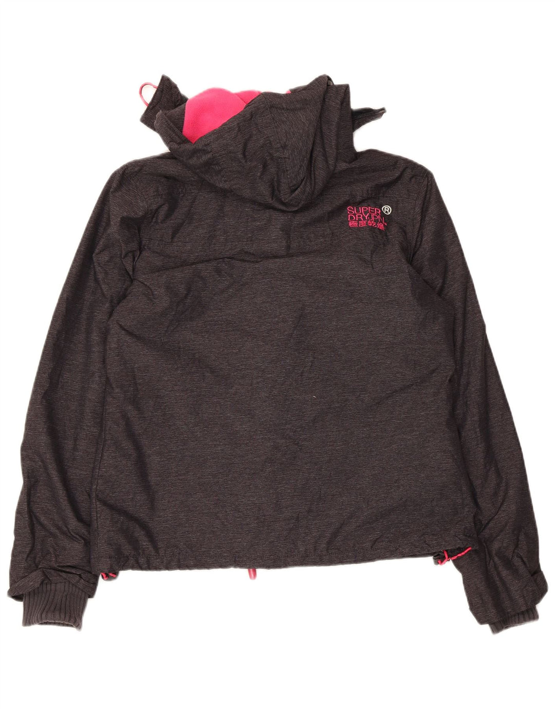 Superdry Chaqueta cortavientos con capucha Windcheater para mujer, talla 40, color gris