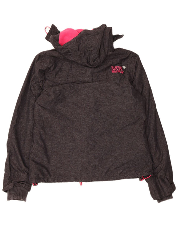 Superdry Chaqueta cortavientos con capucha Windcheater para mujer, talla 40, color gris