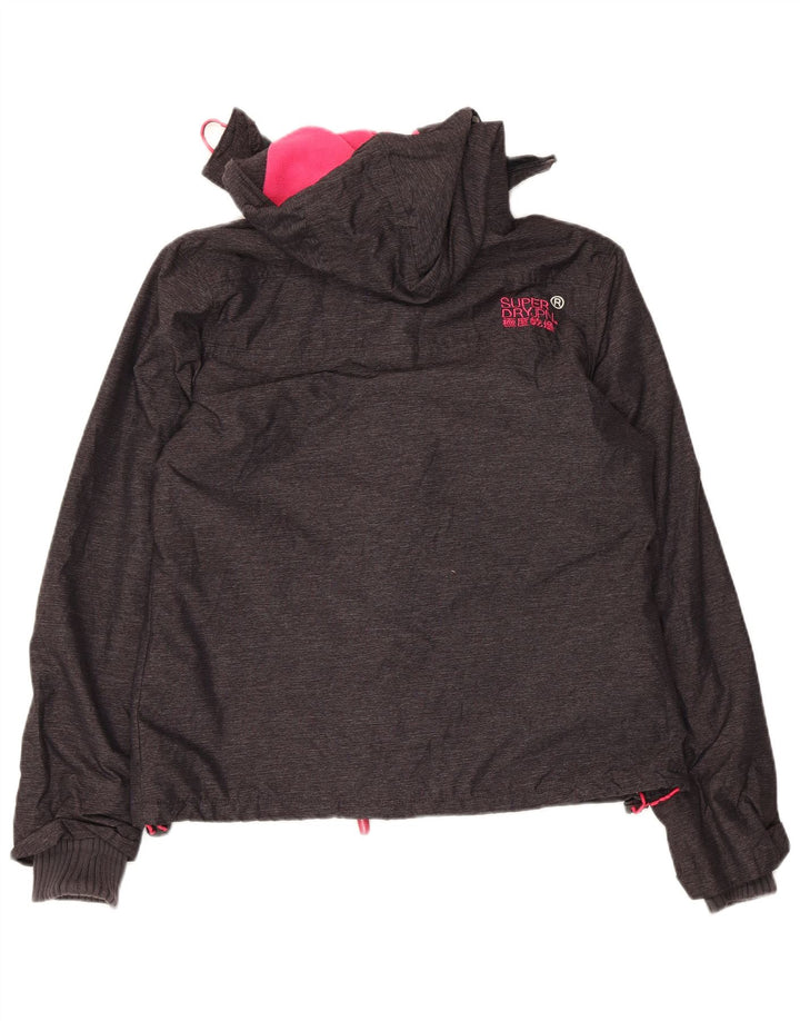 Superdry Chaqueta cortavientos con capucha Windcheater para mujer, talla 40, color gris
