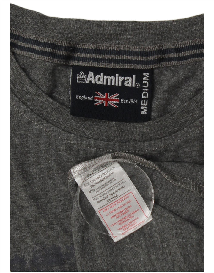 Admiral Top gráfico para hombre de manga larga de algodón moteado gris medio