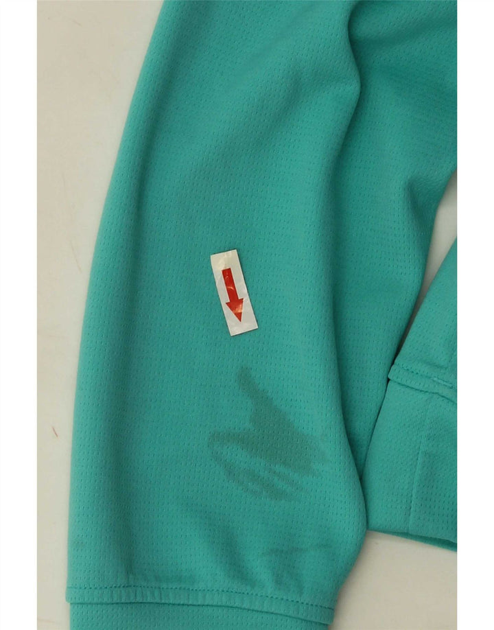 Adidas Hombre Zip Neck Jersey Chándal Top Medio Turquesa Poliéster