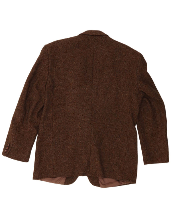 Yves Gerard Mens 2 Button Blazer Jacket IT 52 XL Brown Herringbone New Wool
