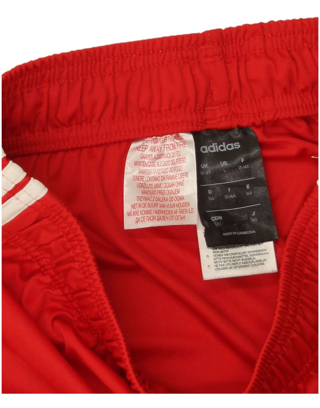 Adidas Pantalón Corto Deportivo Niño 13-14 Años Rojo Poliéster