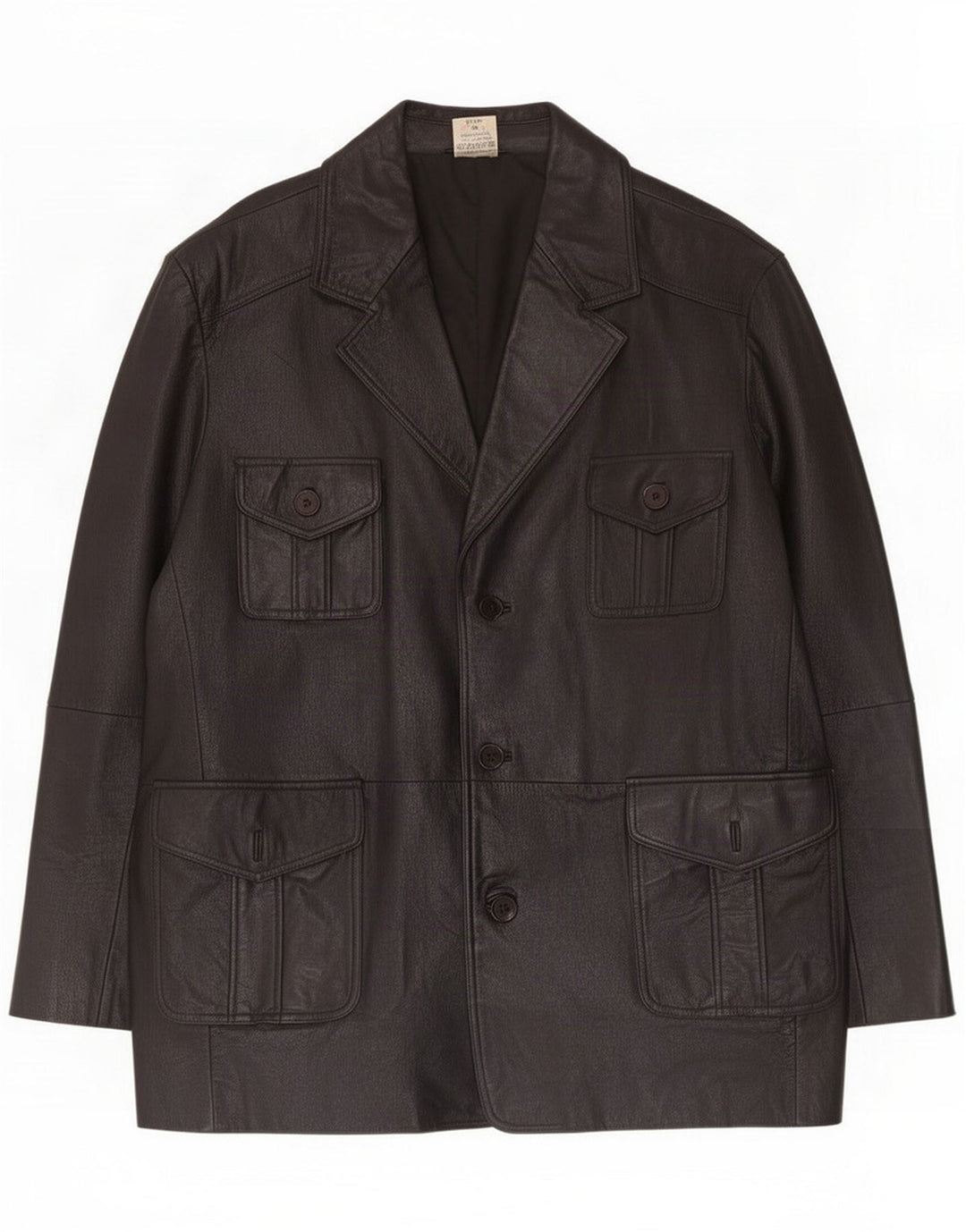 Chaqueta de cuero vintage para hombre UK 42 XL Negro