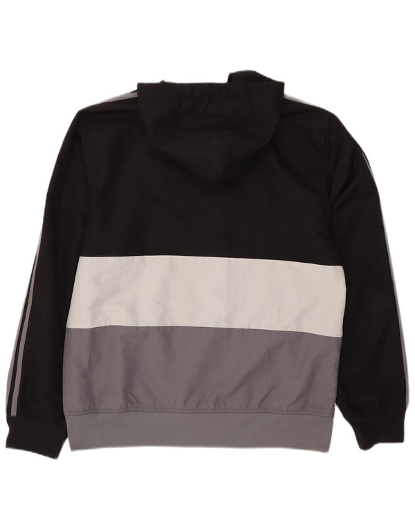 Adidas - Chaqueta de chándal con capucha para hombre, color negro medio, poliéster