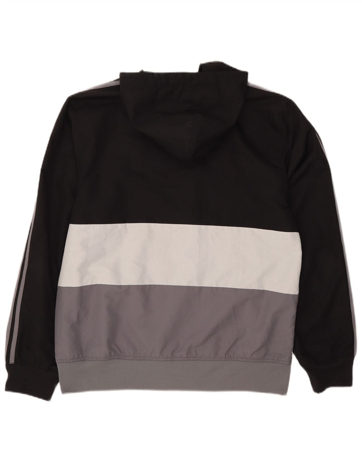 Adidas - Chaqueta de chándal con capucha para hombre, color negro medio, poliéster
