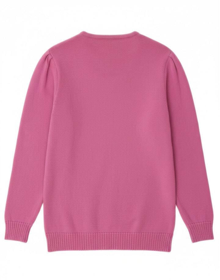 VINTAGE Womens Crew Neck Jumper Sweater UK 12 Medium Pink