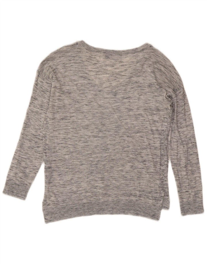 Marks & Spencer Suéter con Cuello en V para Mujer UK 8 Pequeño Gris Moteado