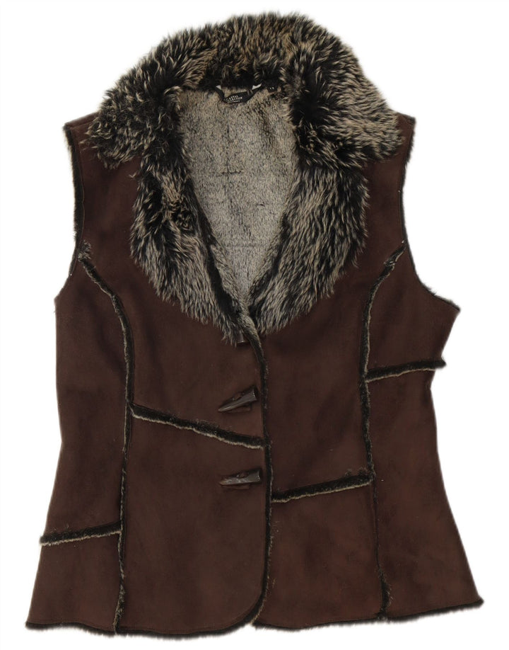 Debenhams Chaleco Sherpa para mujer UK 42 Poliéster marrón medio