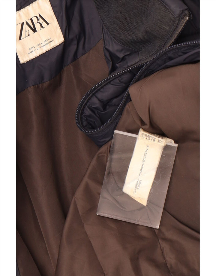 Zara Mens Chaleco Acolchado Reino Unido 40 Grande Azul Marino Poliéster
