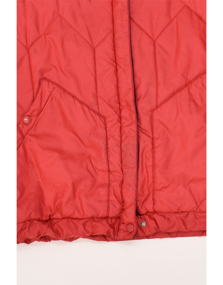 VINTAGE Womens Padded Jacket UK 14 Medium Red Polyamide Vintage Vintage and Second-Hand Vintage from Messina Hembry 