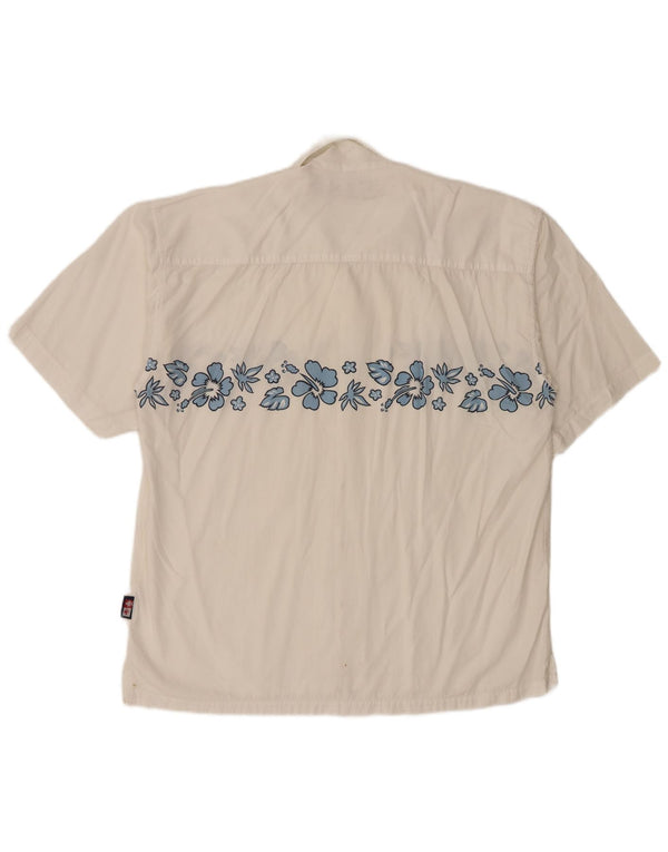 Camisa canadiense de manga corta para hombre 2XL Algodón floral blanco