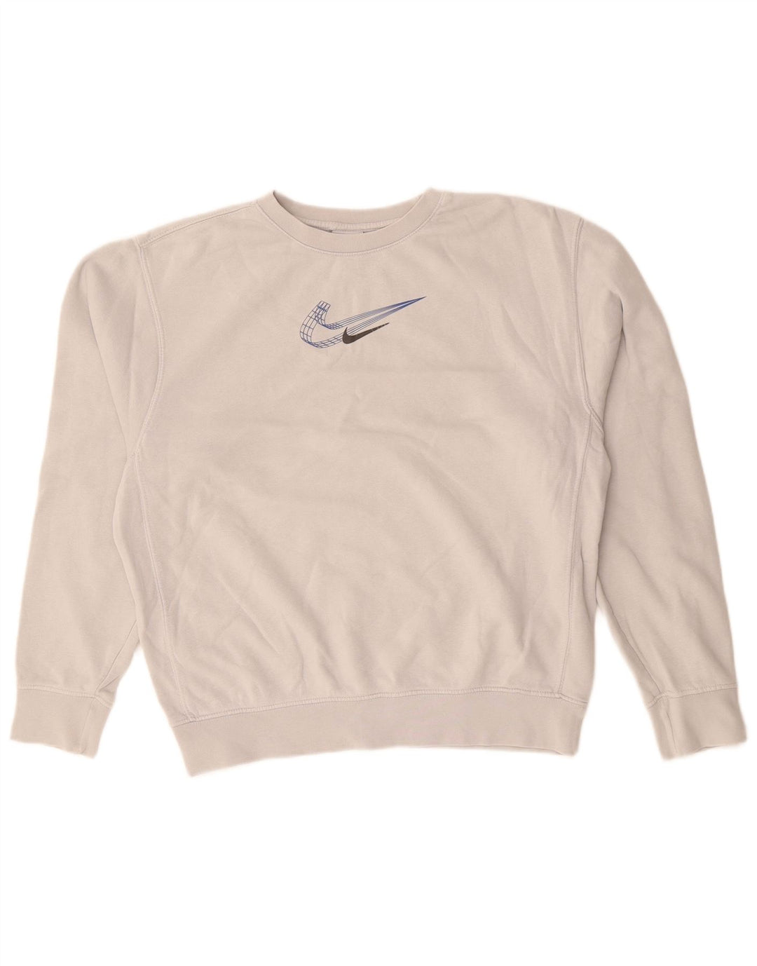 NIKE Mujer Sudadera Jumper UK 8 Small Gris Algodón
