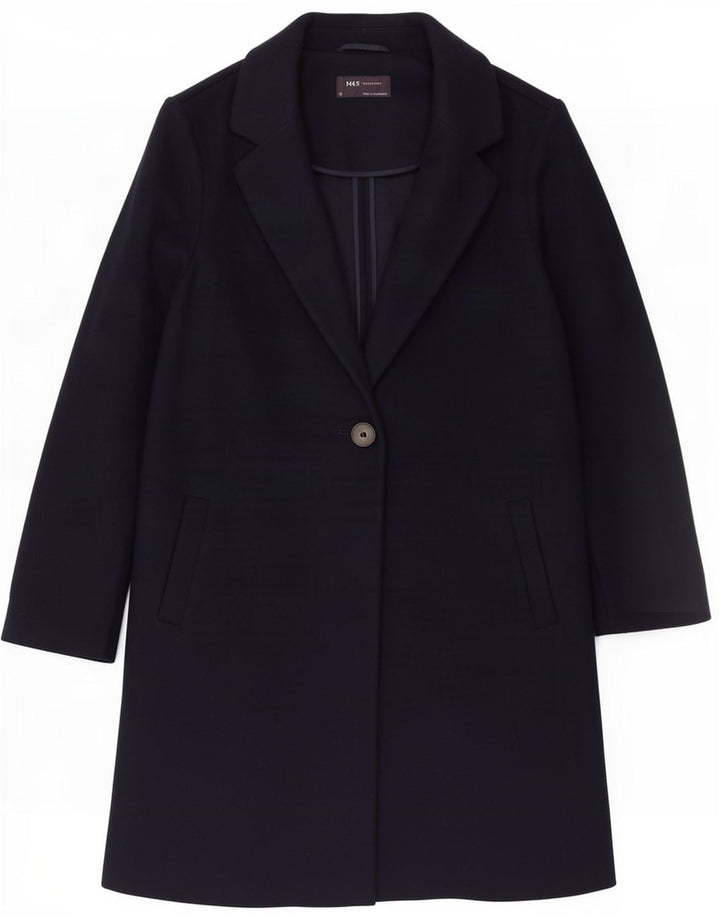 Marks & Spencer Abrigo extragrande para mujer UK 10 Small Poliéster azul marino