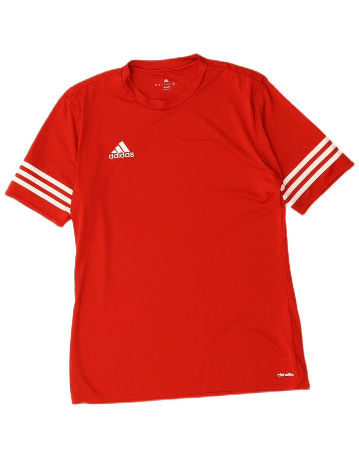 Adidas Hombre Climalite Camiseta Top Medio Rojo Poliéster