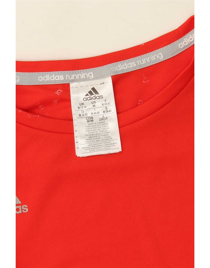 Adidas Mujer Running Graphic Camiseta Top UK 12/14 Medio Naranja Poliéster