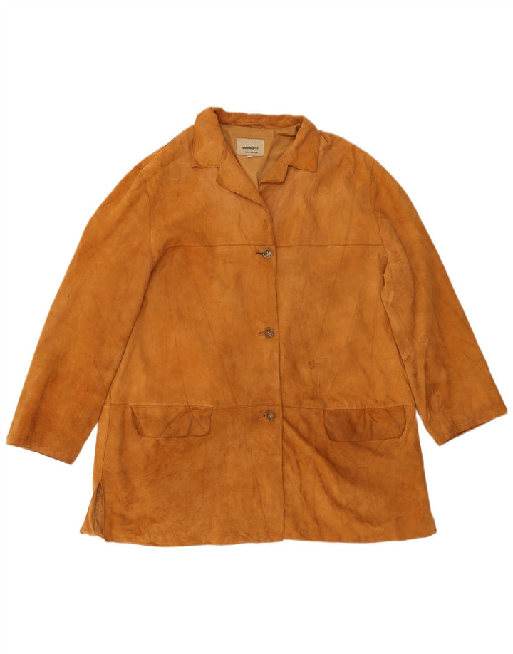 Conbipel Chaqueta de ante extragrande para mujer IT 48 XL Cuero marrón