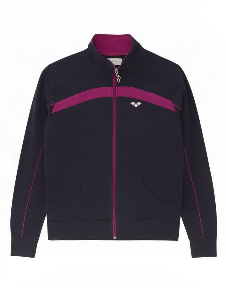 Arena Chaqueta de chándal para mujer, talla 44, talla mediana, color azul marino