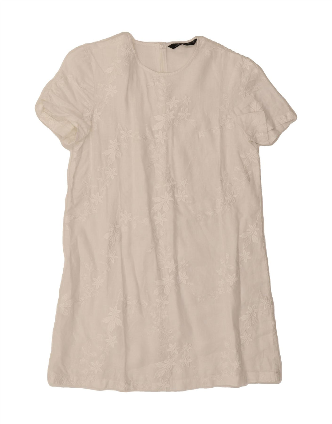 ZARA Womens Sheath Dress UK 10 Small White Floral Vintage Zara and Second-Hand Zara from Messina Hembry 
