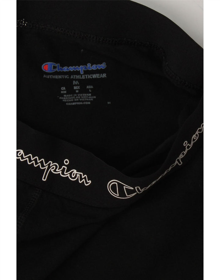 CHAMPION Womens Graphic Leggings UK 12 Medium  Black Vintage Champion and Second-Hand Champion from Messina Hembry 