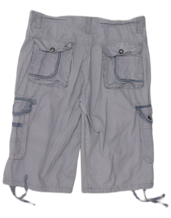Vintage Mens Cargo Shorts 2XL W40 Azul Pinstripe Algodón