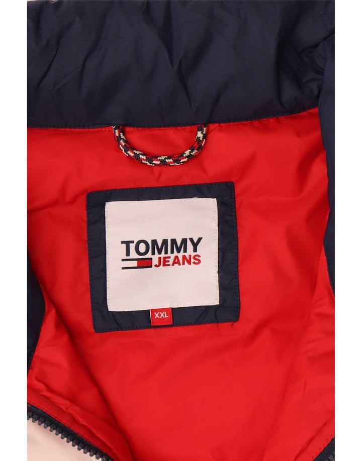 Tommy Hilfiger Chaqueta acolchada para hombre UK 44 2XL Azul Colorblock Poliamida