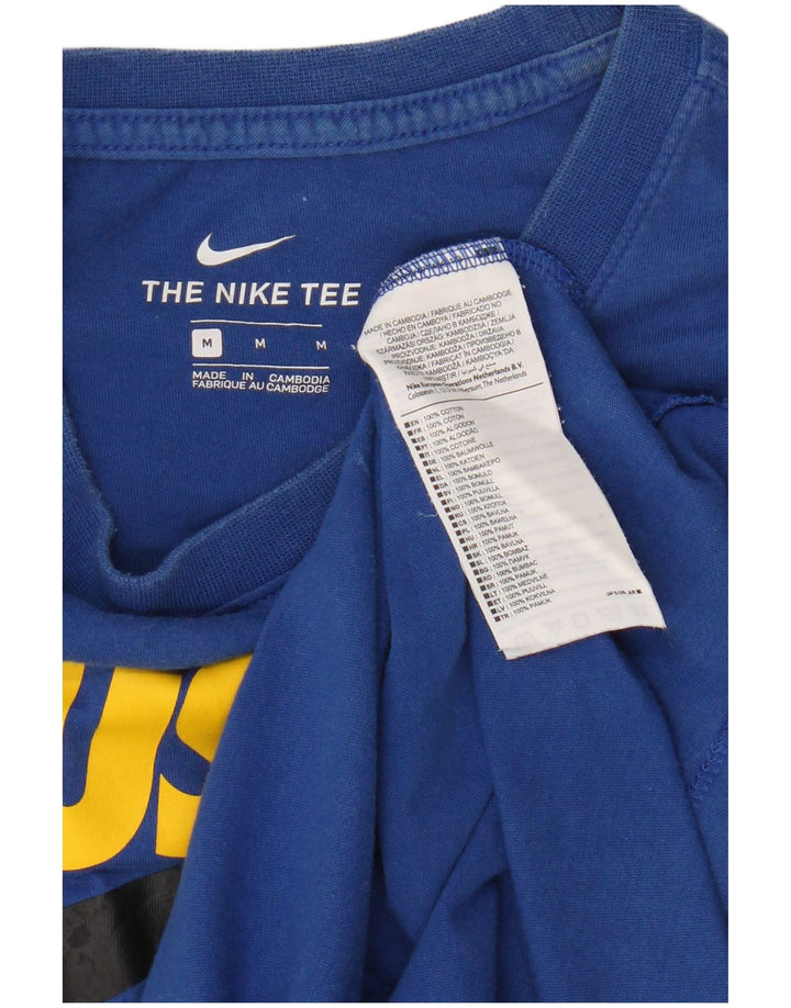 NIKE Mens Graphic T-Shirt Top Medium Blue Cotton