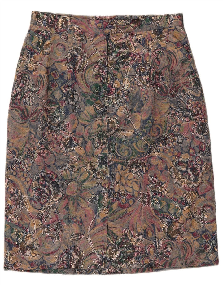 Falda lápiz vintage para mujer W27 pequeño paisley multicolor
