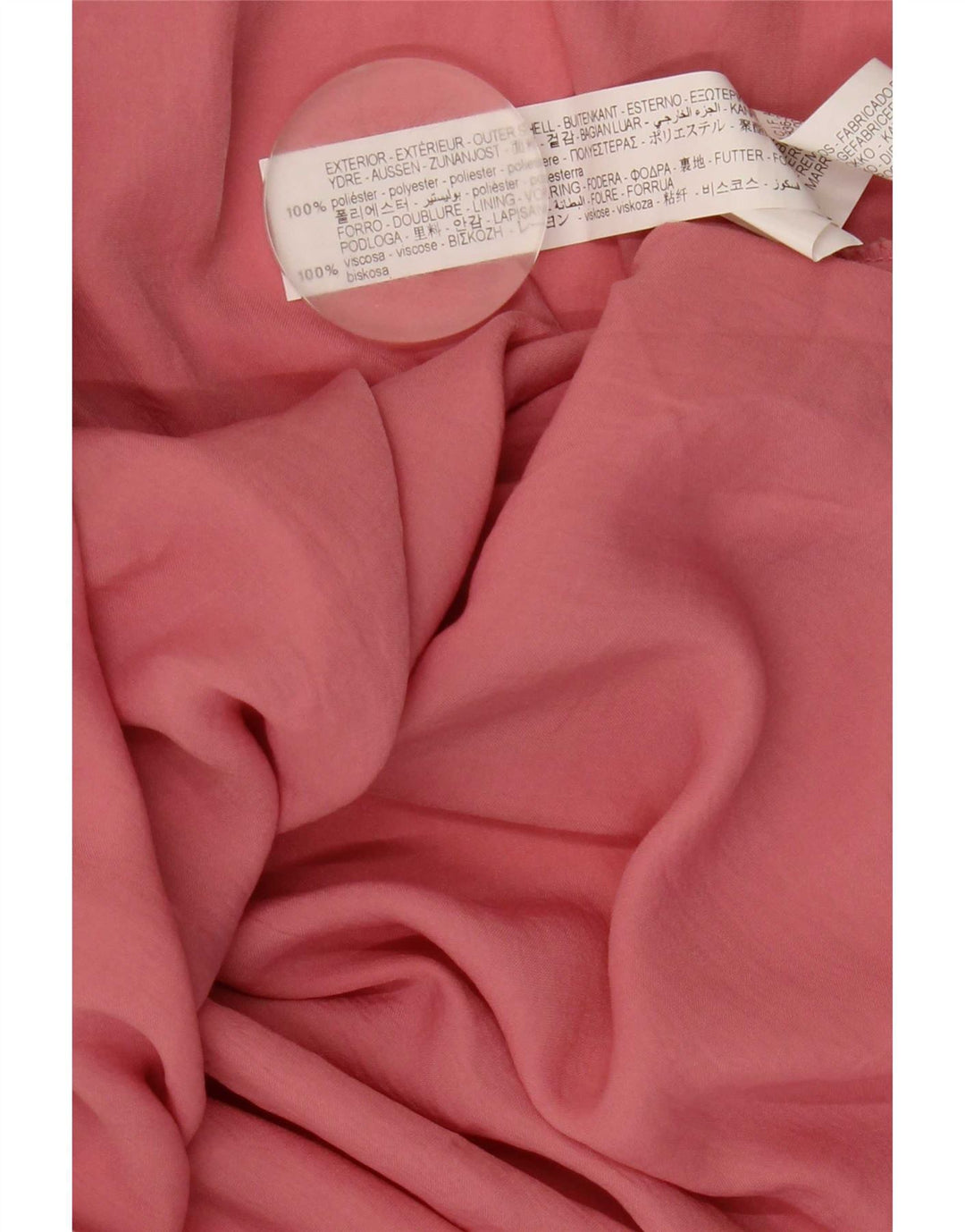Zara Mujer Maxi Vestido Halter UK 42 Poliéster Rosa Medio