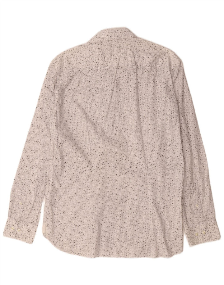 Ted Baker - Camisa con estampado abstracto para hombre, talla 16, algodón blanco grande