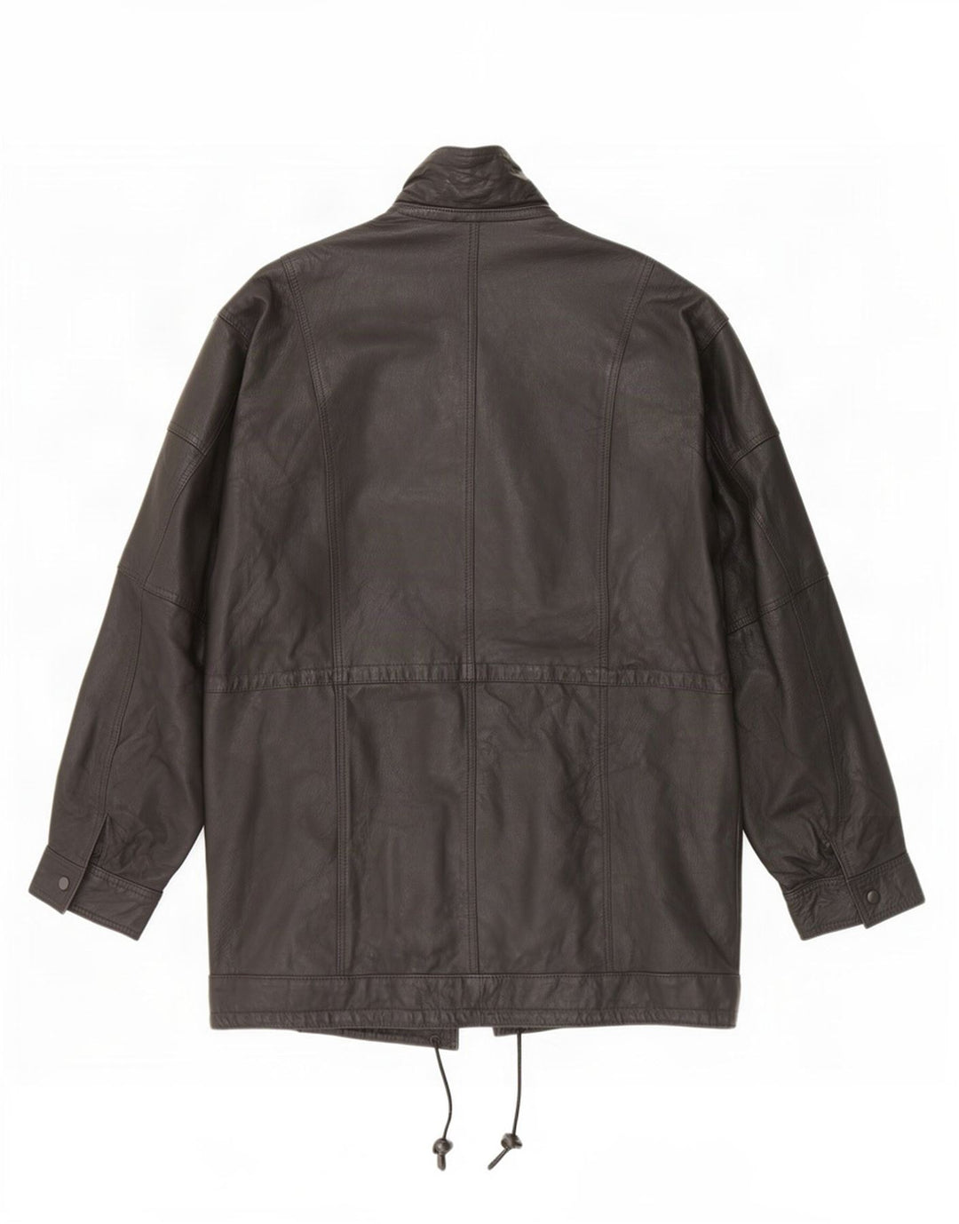 Vintage hombres Duffle chaqueta de cuero Reino Unido 42 XL negro